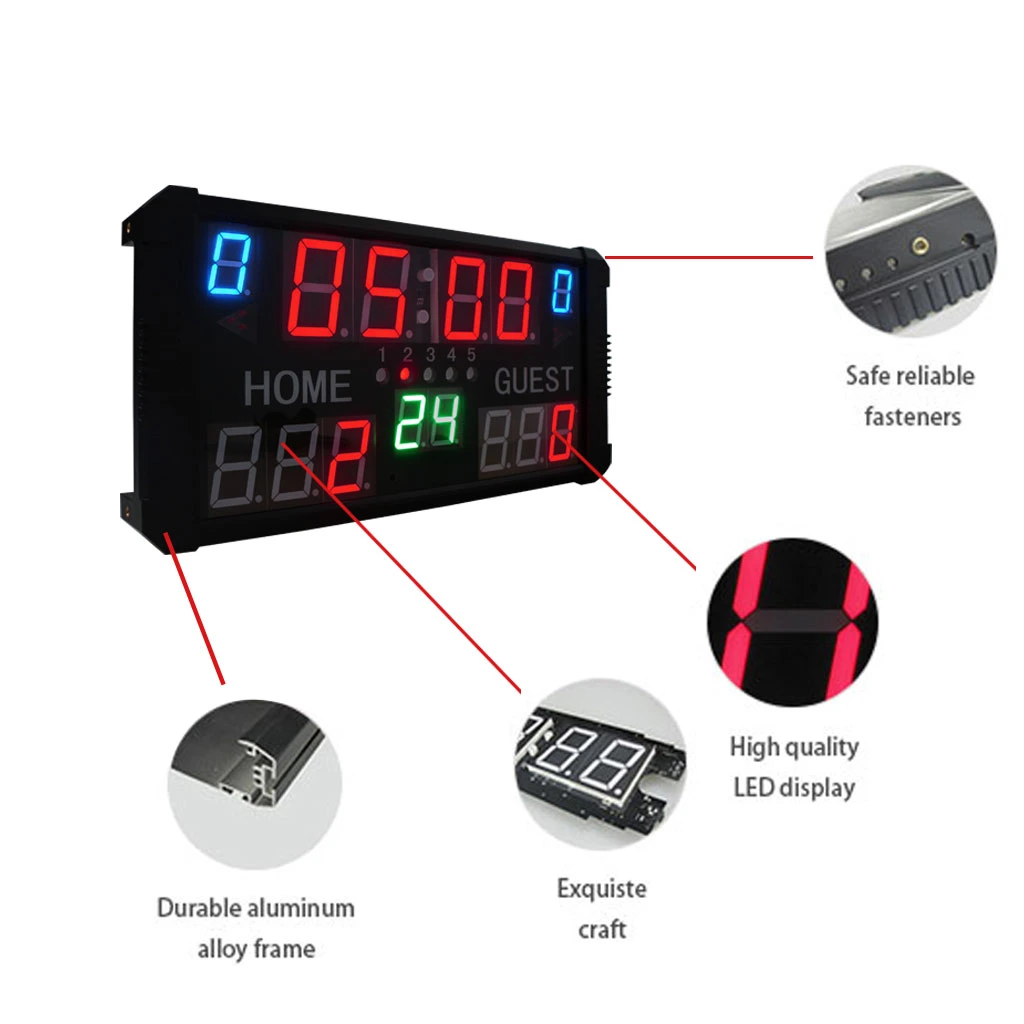 Dropshipping Portable Basketball Digital Scoreboard 1.5 Inch Built-in Battery Powered Mini Scoreboard with Remote Control