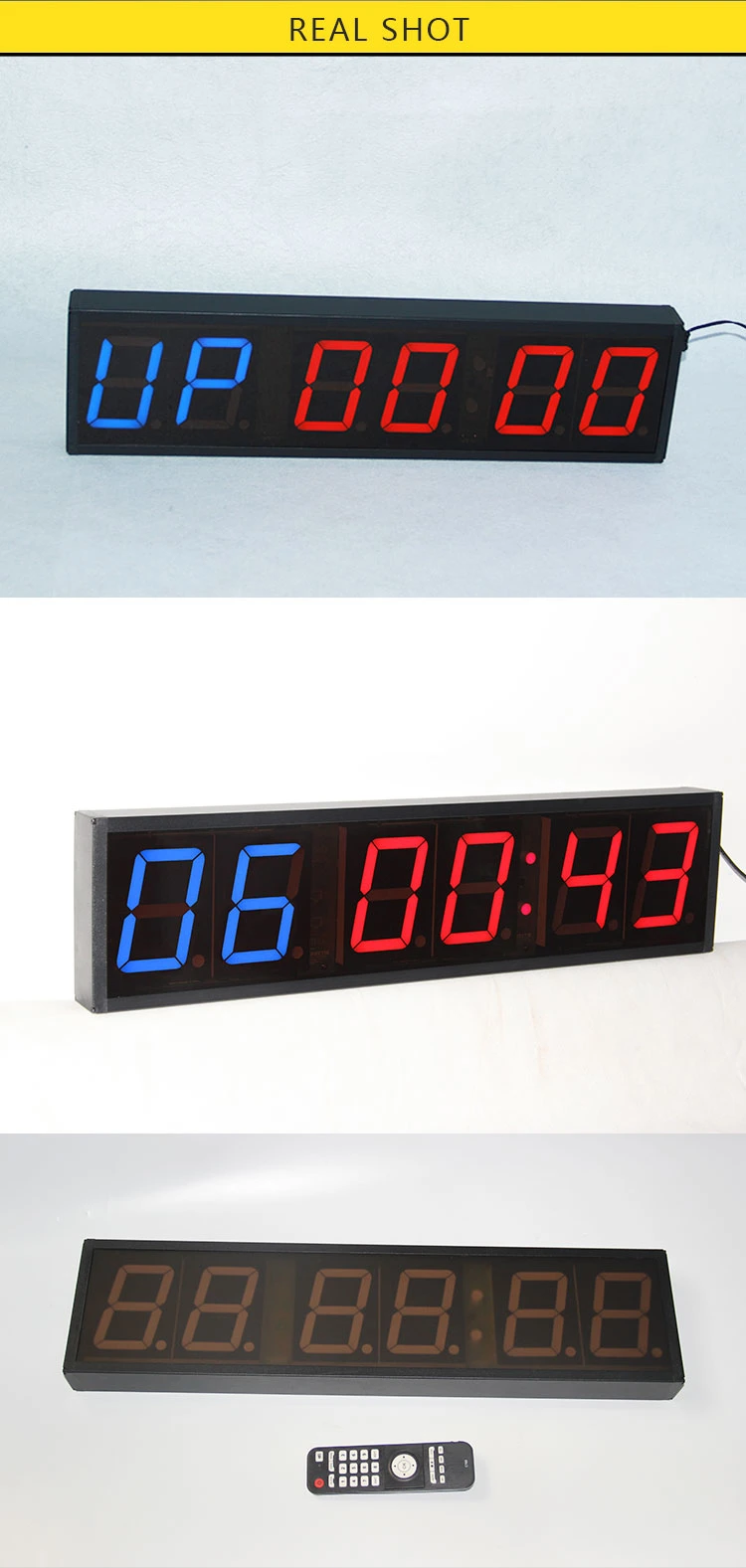 Newfield Digital LED Wall Mounting Fitness Training Gym Cross Fit Timer Clock for Gym Training