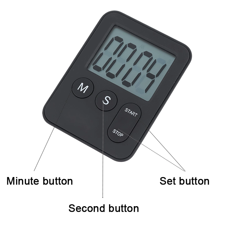 ABS Plastic LCD Digital Kitchen Timer with Adsorption Magnet