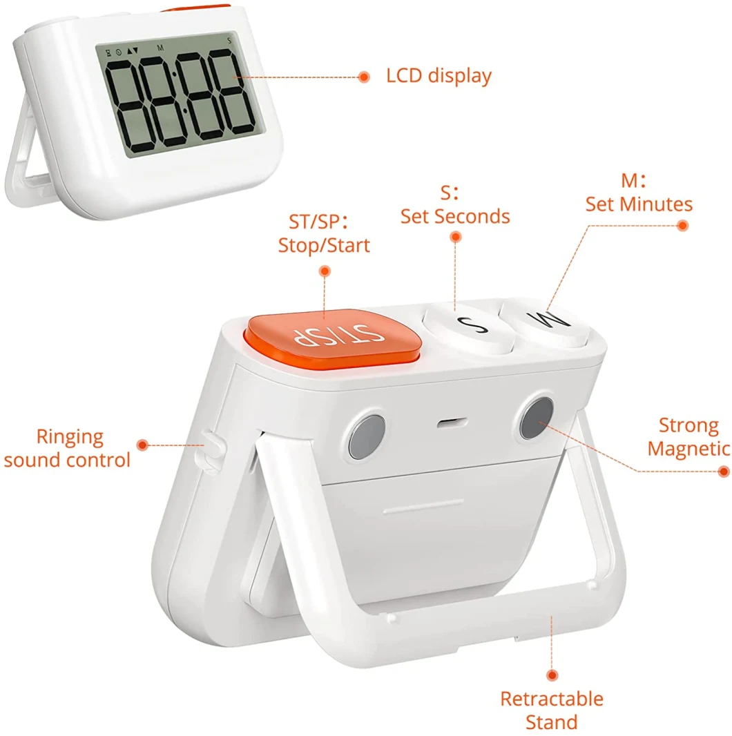 Digital Kitchen Timer Magnetic Countdown Count up Timer