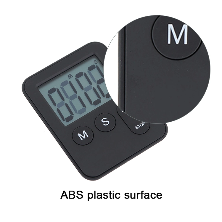 ABS Plastic LCD Digital Kitchen Timer with Adsorption Magnet