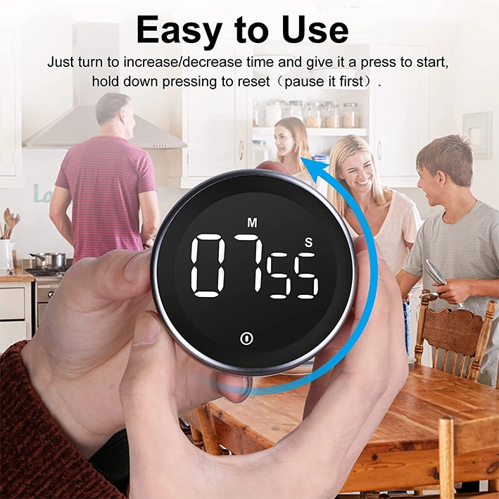 LED Large Digital Kitchen Timer Dual Magnetic Countdown Timer