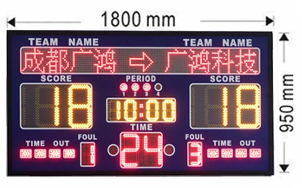 LED Basketball Competition Scoreboard Electronic Sports Scoreboard with Hi-Fi Stereo