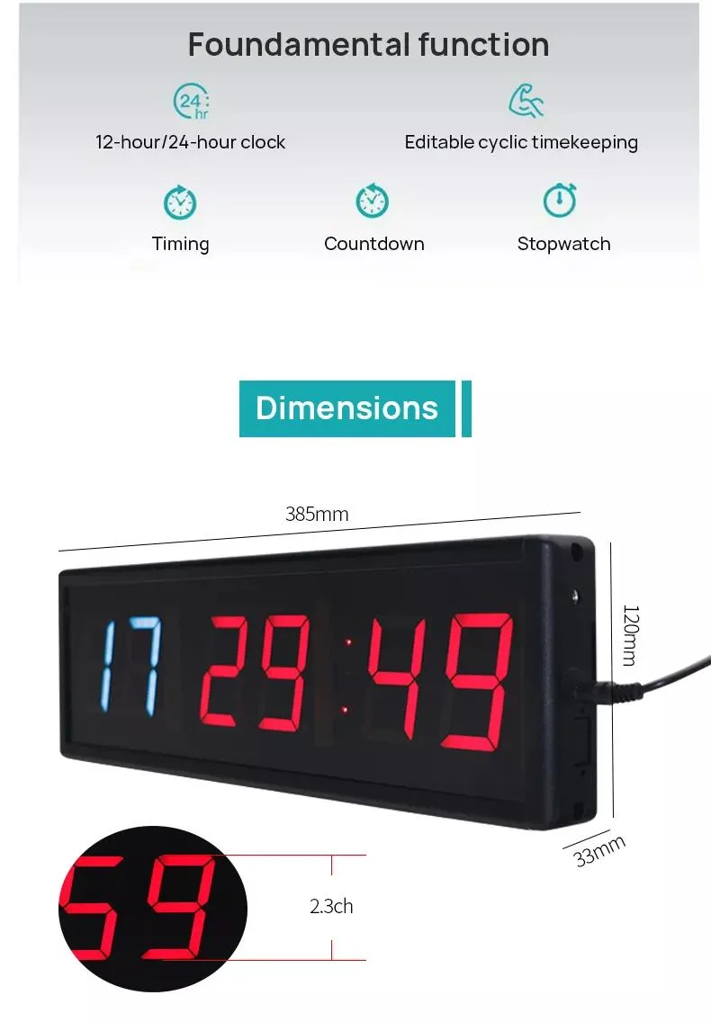 Newfield 2.3&quot; 6 Digits LED Cross Fit Seconds Interval Timer Training Gym Timer Training Timer