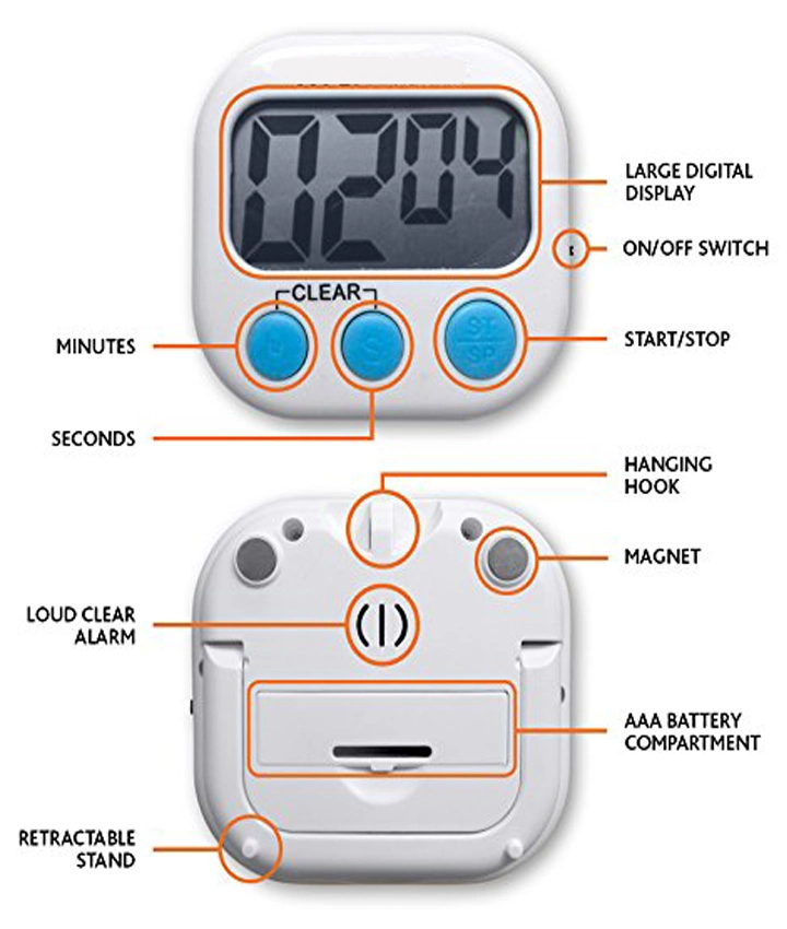 Hot Sale Kitchen Digital Timers Magnetic Second Countdown and Countup for Cooking Baking Exercise