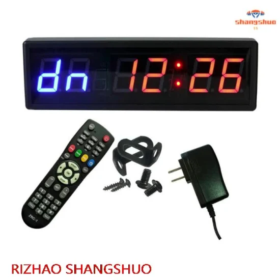 Digital Gym Wall Clock Remote Control Gym LED Interval Fitness Countdown Timer