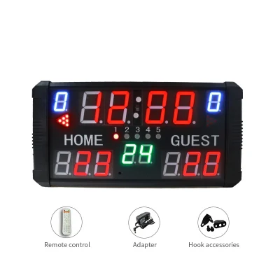 Basketball/Tennis/Volleyball Digital Scoreboard 4inch 10 Digits Powered Scoreboard with Remote Control