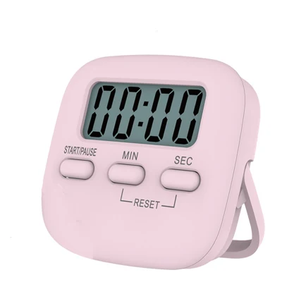 Mimi LCD Digital Screen Kitchen Timer Back Stand, Magnetic Cooking Countdown Alarm Sleep Stopwatch, Temporizador Clock Home Multifunctional Tools (Pink Color)